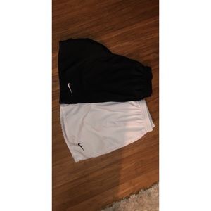 Long Black and White Athletic Shorts